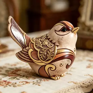 Bohemian-style vintage bird ornament, unique resin animal statue, home decoration craft