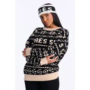 Apres Ski Season Pullover Sweater - Black/combo
