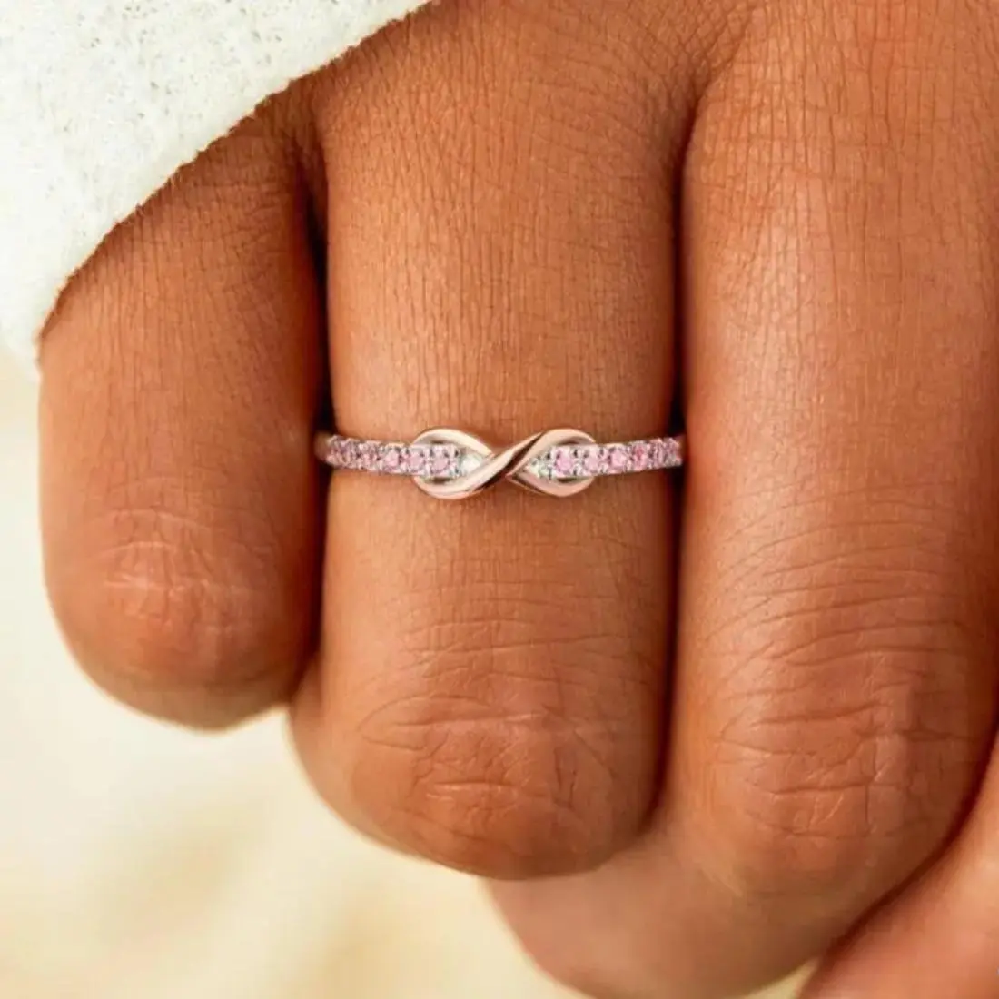 2-Piece Unisex Promise Rings, Adjustable & Interchangeable 8-Shaped Engraved Letter Alternative Rings for Couples, Daily Wear, Anniversary & Unbreakable Bond Gift