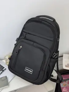 Niche design cool letter print backpack, personalized graffiti design multi-compartment practical backpack, street style daily commuting leisure backpack, Fashion Durable Backpack