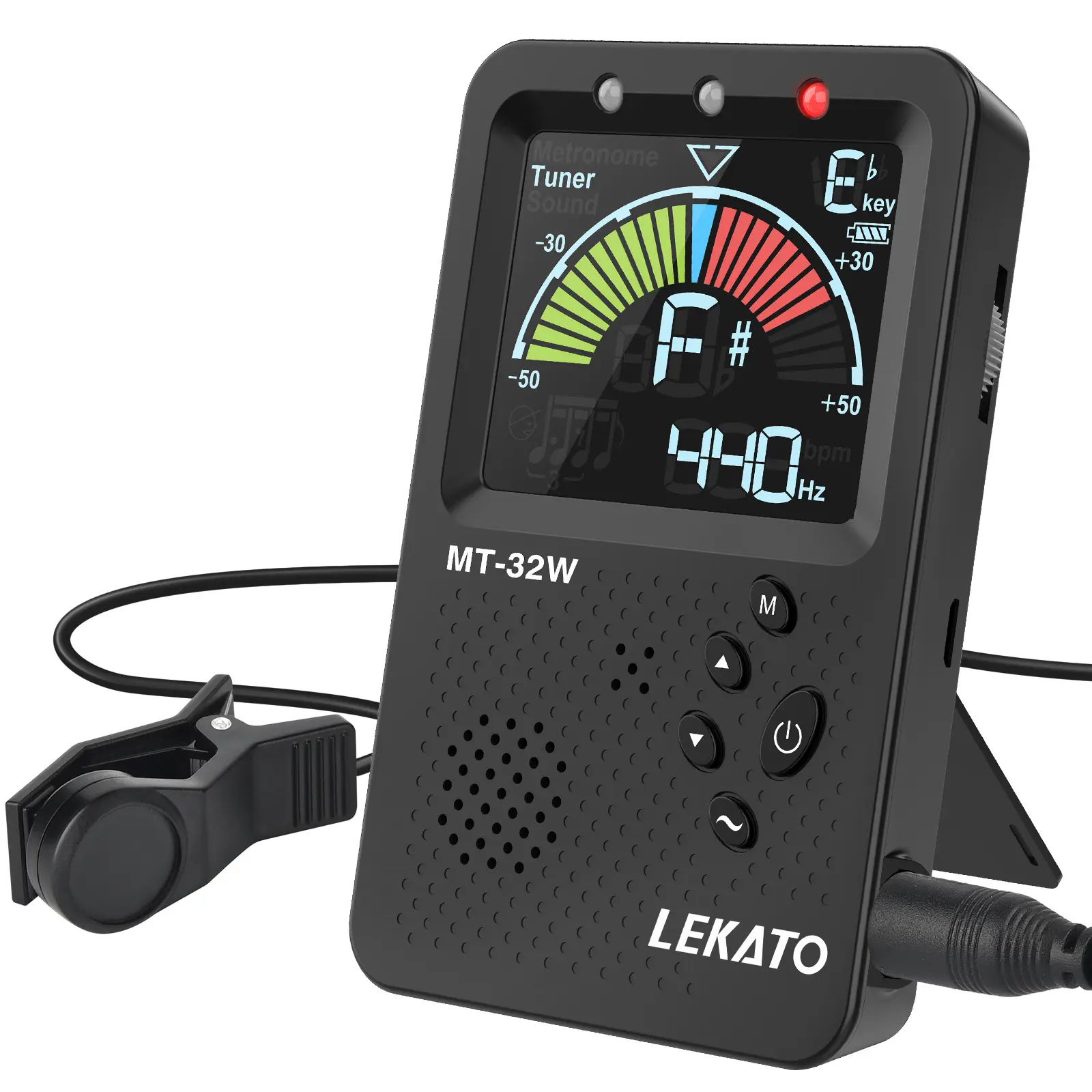 LEKATO MT-3200W Metronome Tuner, Rechargeable 3 In 1 Digital Metronome, with Vocal Count, Tone Generator Tuners for Guitar, Bass, Violin, Ukulele, Chromatic Clarinet, Trumpet, Flute, All Instruments, Back to School
