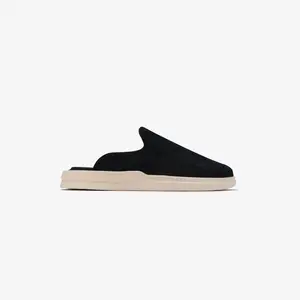 Pelli - Jet Black Hairy Suede / Shortbread