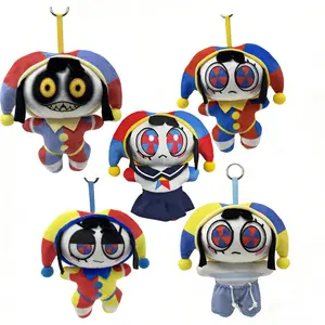 The Amazing Digital Circus Pomni Plush Pendant, Soft Mini Pomni Stuffed Toy Keychain, Kawaii Circus Clown Keyring for Backpack, Bag Decoration #FFQ