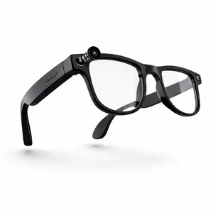 AI Smart Glasses with Camera, 8MP HD Camera Glasses, 1080P Audio -Video Recording Bluetooth Glasses, Voice Assistant, Real-Time Translation Black