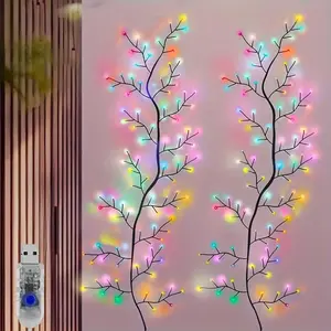 1 PIECE USB-powered courtyard wall decoration tree light. This outdoor LED lamp with 8 unique lighting modes is made of newish materials. It can be customized in shape and is suitable for use as a background wall decoration on desks, balconies, wedding or