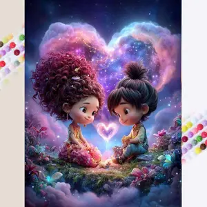 1 DIY handmade diamond painting kit, 5D diamond art kit, DIY decoration, romantic heart-shaped diamond painting kit full round diamonds, mosaic, diamond art, DIY art home decoration, suitable for Christmas.