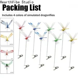 12 Pack Dragonfly Fly Repellent Clip, 3D Fake Dragonfly Garden Decor, Chemical-Free Insect Repellent for Patio, Backyard, Outdoor Plants and Camping Use