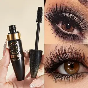 Curling Black Mascara - Silk fiber for a plumping effect, ultra-thickening and lengthening effect, long-lasting, Smudgeproof formula keeps lashes curled all day, an ideal choice. Creates dramatic eye makeup and enhances the charm of your eyes.