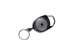 Carabiner-Style Retractable ID Reel, 30" Extension, Smoke, 6/Pack