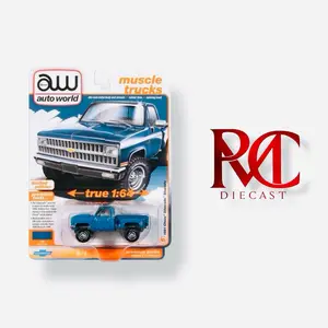 AUTO WORLD 1:64 1981 CHEVROLET SILVERADO STEPSIDE 10 4×4 – MEDIUM BLUE