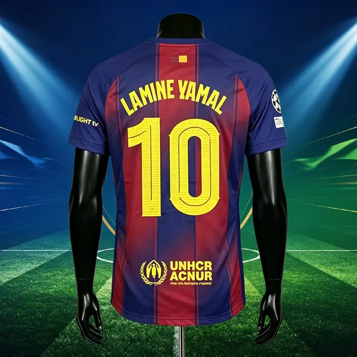 25-26 Home Blue Yamal 10 Short sleeve Soccer Jersey