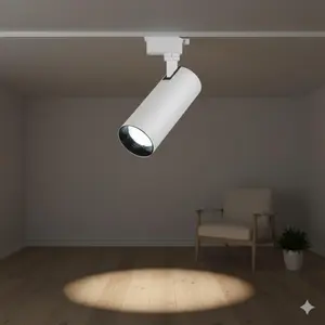 Adjustable Focus Track Lighting System: 360-Degree Rotation & Dimmable Design for Home, Office, and Commercial Spaces. Versatile Indoor Spotlight with Angle Adjustable Feature. Adjustable Lights