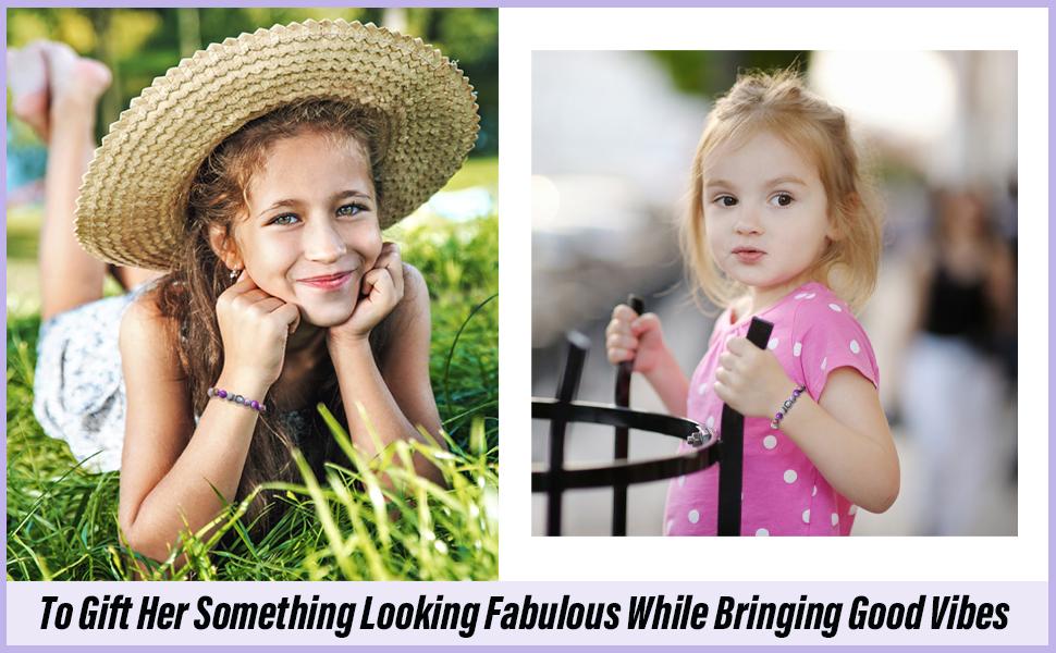 Handmade Gifts for Kids/Teen Girls/Adults-Love/Encouragement-Natural Crystal Bracelets