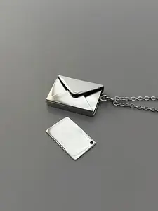 Creative Envelope Letter Pendant Necklace, Simple Fashion Unique Style, Perfect for Daily Wear, Vacation, Dates, Surprise Gift