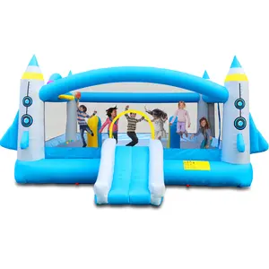 Bounce House with Slide Inflatable, Bouncy House for Kids Outdoor Indoor,Multifunctional Jump Slide Inflatable Bouncer House for Kids Complete Setup with Blower - 198" X 180" Play Area - 96" Tall