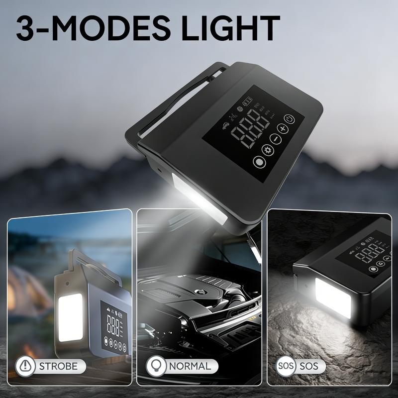 【Hieha】Winter savior Portable Car Jump Starter, 4000A Car Battery Jump Starter with 150PSI Tire Inflator, 12V Car Battery Jump Starter, 15000mAh Power Bank, with LED Light