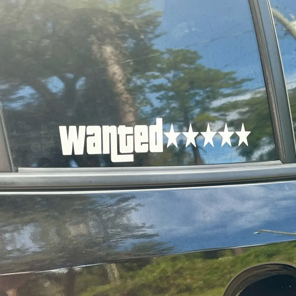 Wanted Decal-Multiple Colors! Glossy And Chrome Finishes! Wanted Decal-Multiple Colors! Glossy And Chrome Finishes!