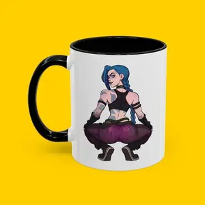 Jinx Arcane Gamer Mug 11oz 15oz, League Of Legends Inspired Powder Cup, Fun Gift For Gaming Fans