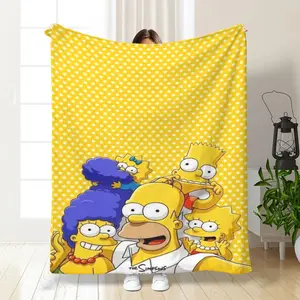 Cartoon Pattern Blanket, 1 Count Lightweight Soft Throw Blanket, Warm Nap Blanket for Home & Office & Travel