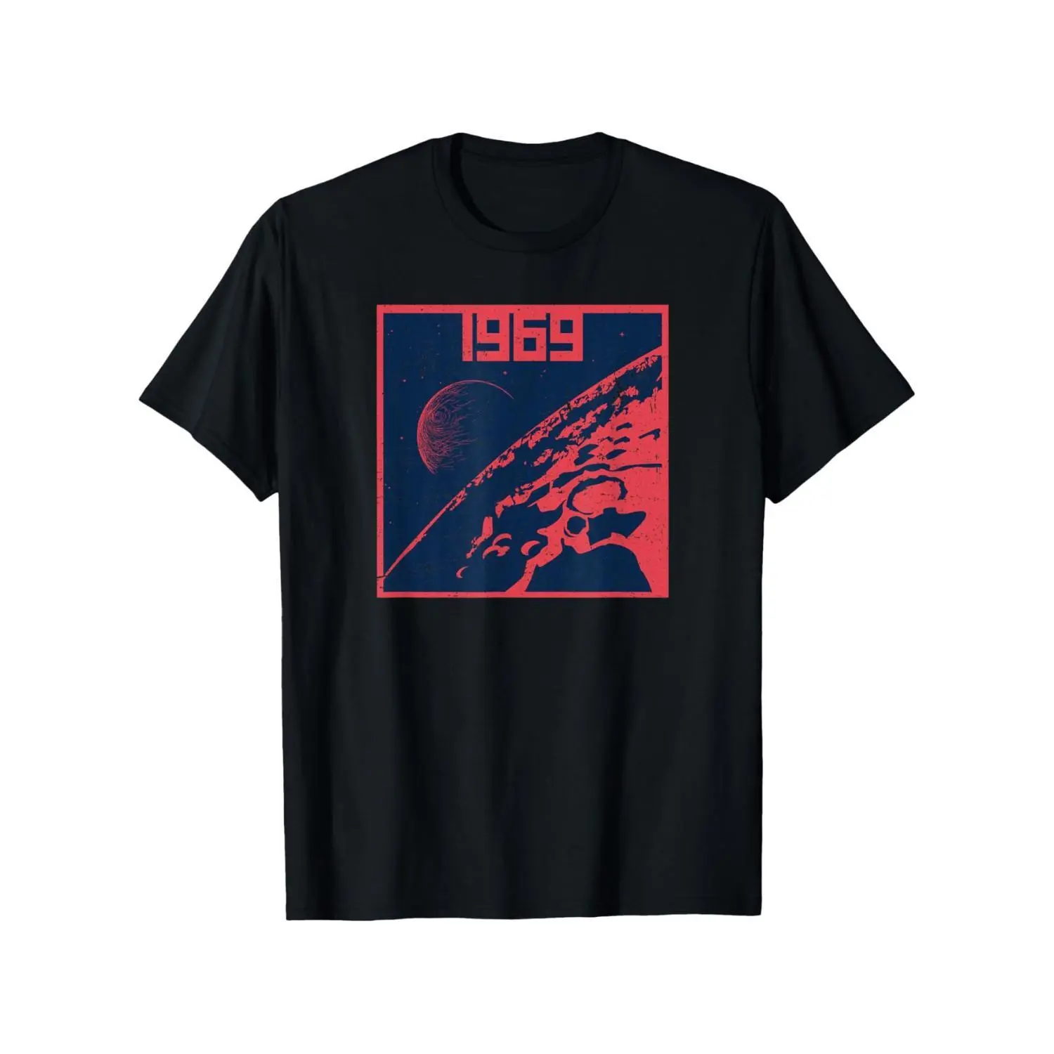 1pc, Apollo 11 Moon Landing 50th Anniversary 1969 T-shirt, Men's Fashion Full-print T-shirt, Exquisite Print, Soft and Comfortable