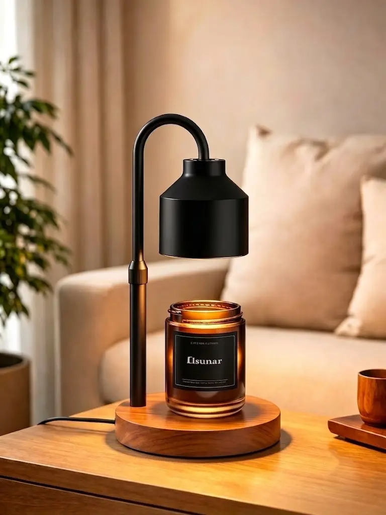 Electric Candle Warmer Lamp with Timer, Dimmer & Adjustable Height - Casual Minimalist Wax Melter for Jar Candles, Kitchen/Office/Bedroom Home Decor, Ideal Gift Idea, Universal