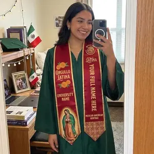 Custom Mexican Graduation Stole, Personalized Country Flag Sash, Class of 2026 Name Stole