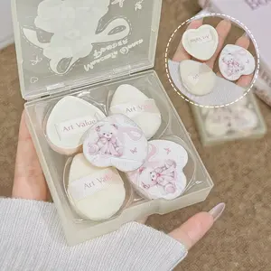 Cute World Powder Puff Set, 5 Pieces Per Box, Multi-Use Puff Foundation Makeup Application, Fine Detailing, Versatile Beauty Tool