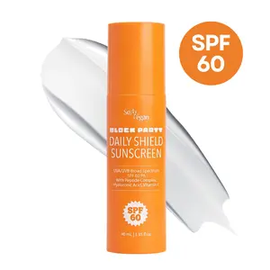 SoloVegan Silicone-Free Facial SPF 60 Sunscreen Cream - Peptides, Vitamin C, Hyaluronic Acid, Lightweight, UV-Blocking, Hydrating, Firming, Brightening Daily Shield for Dry Skin to Hydrate and Lock in Moisture
