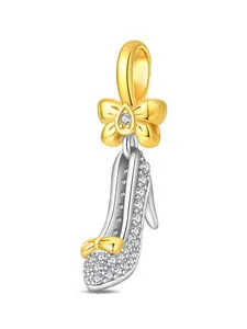 Bow High Heel Dangle Charm, Sparkling Cz Inlaid Shoe Bead, Fits Pandora Bracelet, Perfect Princess Jewelry Gift for Women