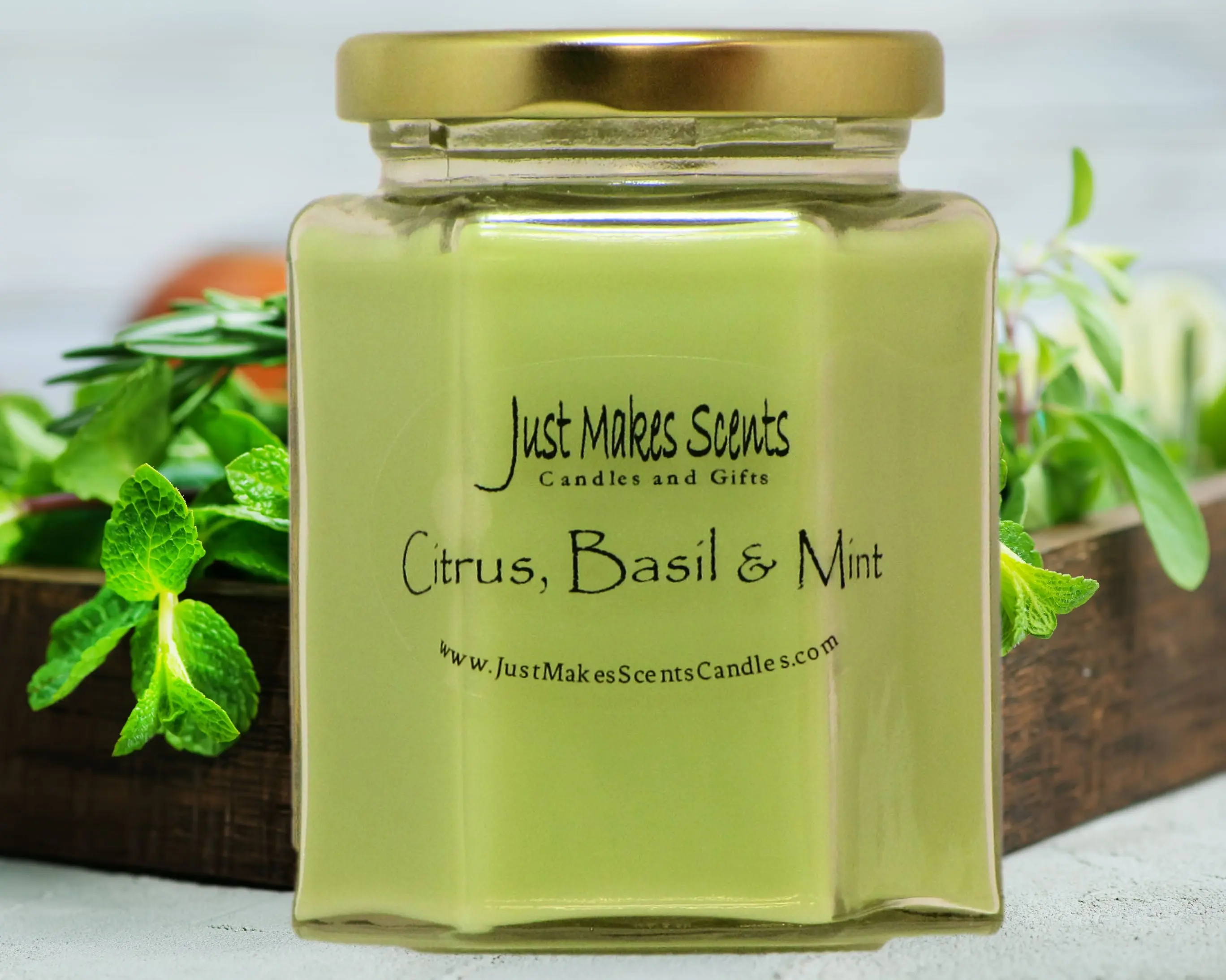 Citrus, Basil & Mint Scented Candle