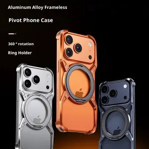 Protective Case for iPhone 17 Pro/Pro Max Unique Aluminum Alloy Frame with Magnetic Stand Shockproof Lens Protection Lightweight Design