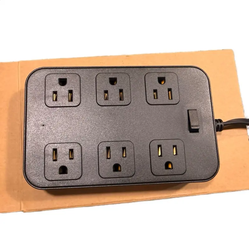 12-in-1 Power Strip With Surge Protection One-Touch Control Switch 12 AC Outlets 6 USB Ports Safe Portable Travel Accessories Ideal For Home Dorm Office