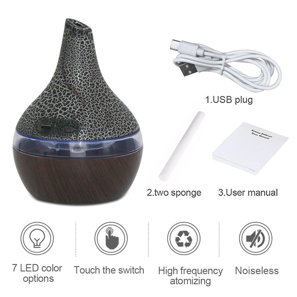 Perfect humidifier for Bedroom & Office 300ml USB Essential Oil Diffuser ultra Quiet Operation, 7 LED Colors light , Auto Shut-Off for Desk & Trave home decor aromatherapy oildiffuser colorful air timer remote control aroma diffuser