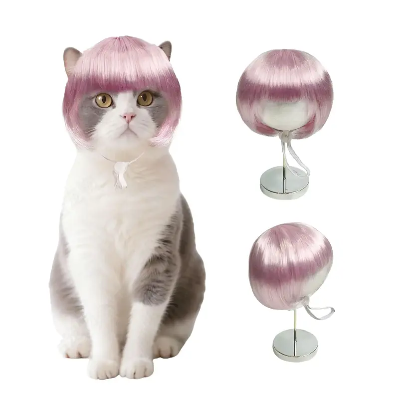 TESSVEYA Pet Wig Headband - Funny 25cm Hand-Sewn Durable Rayon Fabric Costume, DIY-Cut Hair Accessory for Medium/Large Dogs, Ideal for Halloween, Birthdays