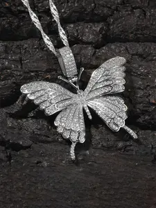 1 PC Glamorous Cubic Zirconia Butterfly Adjustable Necklace Pendant For Women Valentine's Day Gift Wedding Jewelry