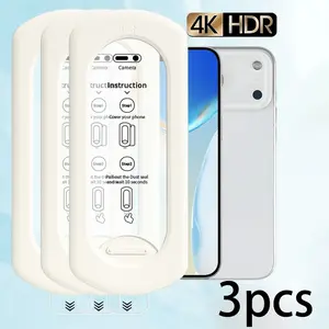 Screen Protector Film Set of Three, One-Click Installation, Tempered Glass, HD Transparent, Scratch Resistant Durable, Fits iPhone 17 16 15 14 13 12 11 Pro Max Plus