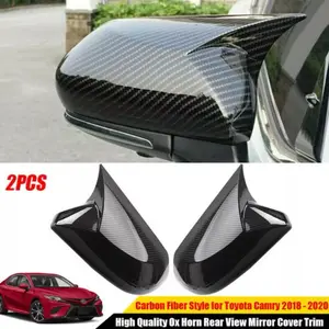 FOR 2018~2022 TOYOTA CAMRY M-STYLE CARBON FIBER SIDE MIRROR COVER ADD ON OVERLAY