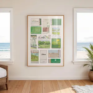 Vintage Golf Course Matchbook Print, Augusta National Golf Club Matchbox, Watercolor Golf Wall Art, PGA Tour Poster, Retro Masters Wall Art