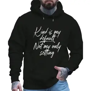 Kind Is My Default Not My Only Setting" Inspirational Quote Graphic Hoodie – Cursive Text Print Streetwear