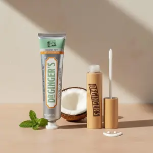 Dr Gingers Radiant Whitening Duo Organic White Charcoal Whitening Toothpaste with Organic Coconut Oil Organic Coconut Oil Whitening Pen Flouride Free Gentle