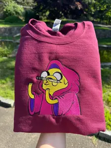 Wizard Jake Embroidered Sweater, Cartoon Birthday Gift Her Him Hoodie, Adventure Time Travel T-shirt, Jake the Dog Video Game Aesthetic