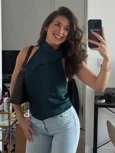 Women's Satin Backless Halter Neck Crop Top Sexy Sleeveless Shirt Casual Streetwear Y2K Style Spring & Fall Fashion Available in Multiple Colors