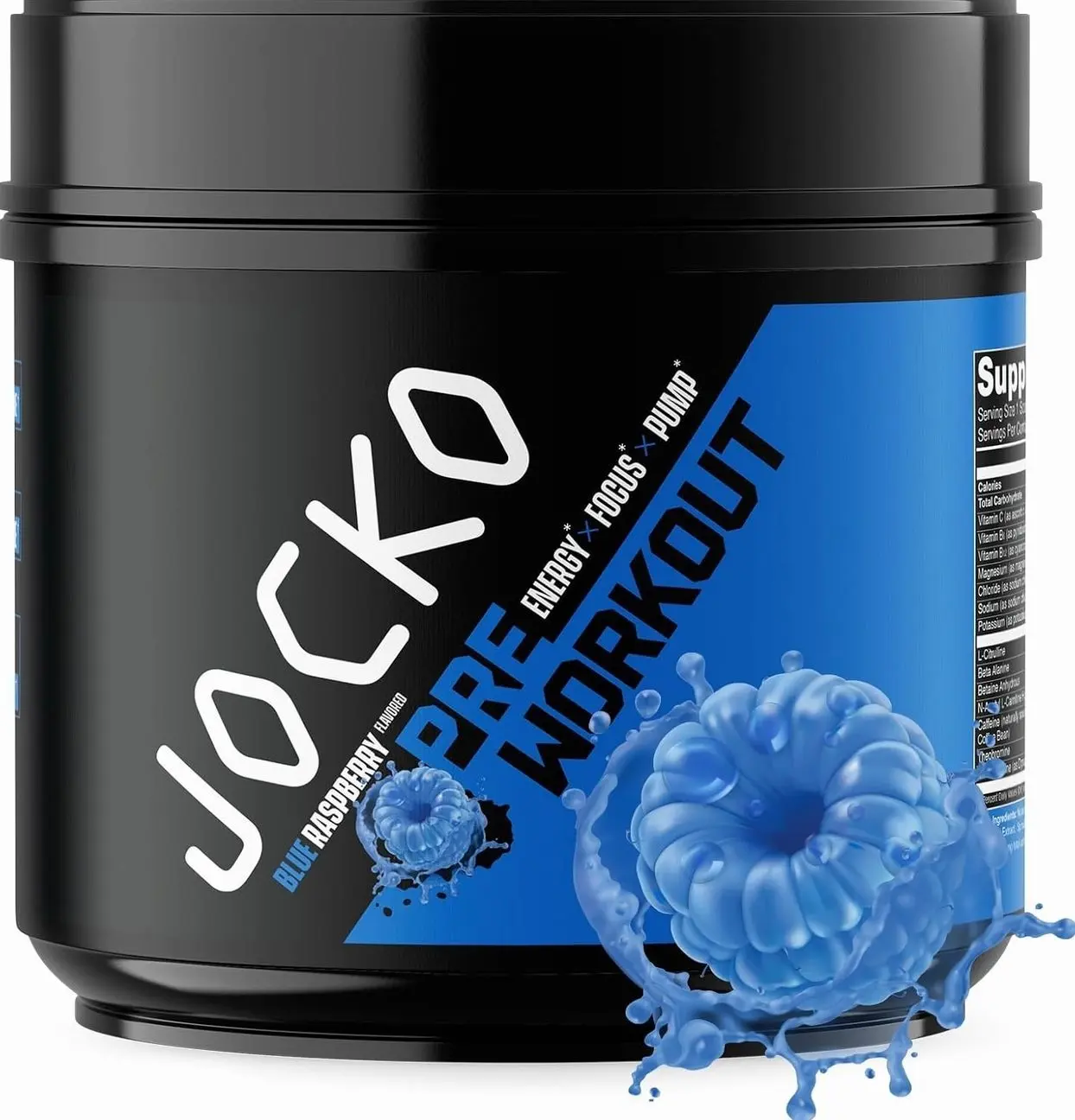 Jocko Fuel Ultimate Pre Workout Powder - Pre-Workout Energy Powder Drink for Men & Women - High Stim Sugar-Free Nootropic Blend to Support Muscle Pump, Energy, & Recovery 200mg Caffeine Blue Raspberryundefined