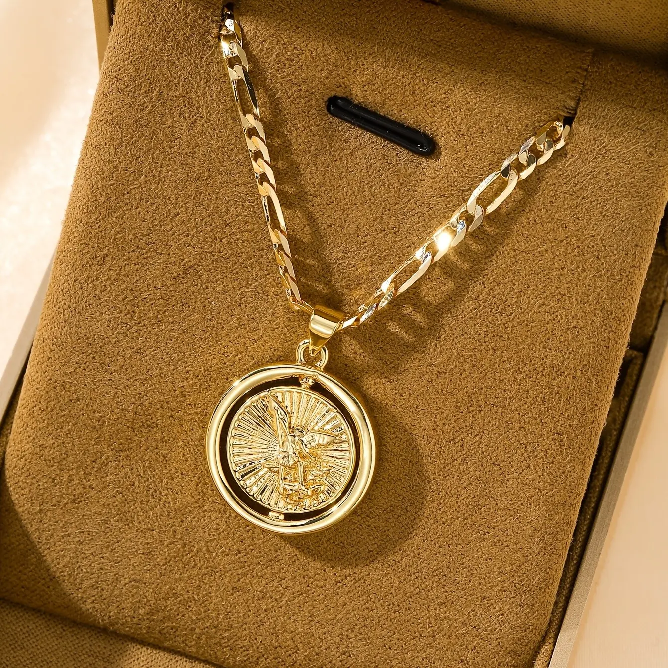 Archangel Michael Pendant Necklace - Religious Jewelry Suitable for Men & Women, Oval Amulet, Valentine's Day, Mother's Day - Symbol, Unisex Gift for &