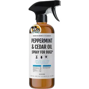 Peppermint Oil Spray for Bugs, Ants, Insects, Spiders, Roaches, Stink Bug. Pesticide and Insecticide Indoor Repellent Pest Control with Cedar Oil (16oz, Natural, Non Toxic)