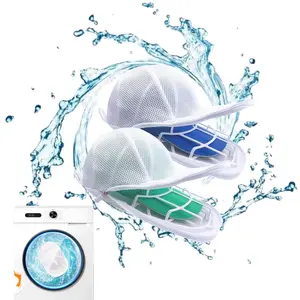 Hat Washer Cage with White Mesh Bag- Universal Hat Cleaner for Plastic Baseball Cap Shaper Protector Perfect for Cleaning and Protecting Hats in in Washing Machine or Dishwasher Home Essential Christmas gift