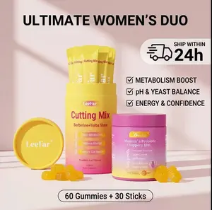[Live Exclusive] LEEFAR Glow Up Duo - Women's She Juicy Probiotic + Slippery Elm & Cutti Wellness Supplement