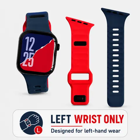 Slanted-Edge Soft Silicone Replacement Band for Apple Watch 38/40/41/42/44/45/46/49mm (Ultra 1-3, Series 4-11, SE1-3) - Sliced, Breathable 2-Tone Strap, Stylish Summer Wearable Accessory