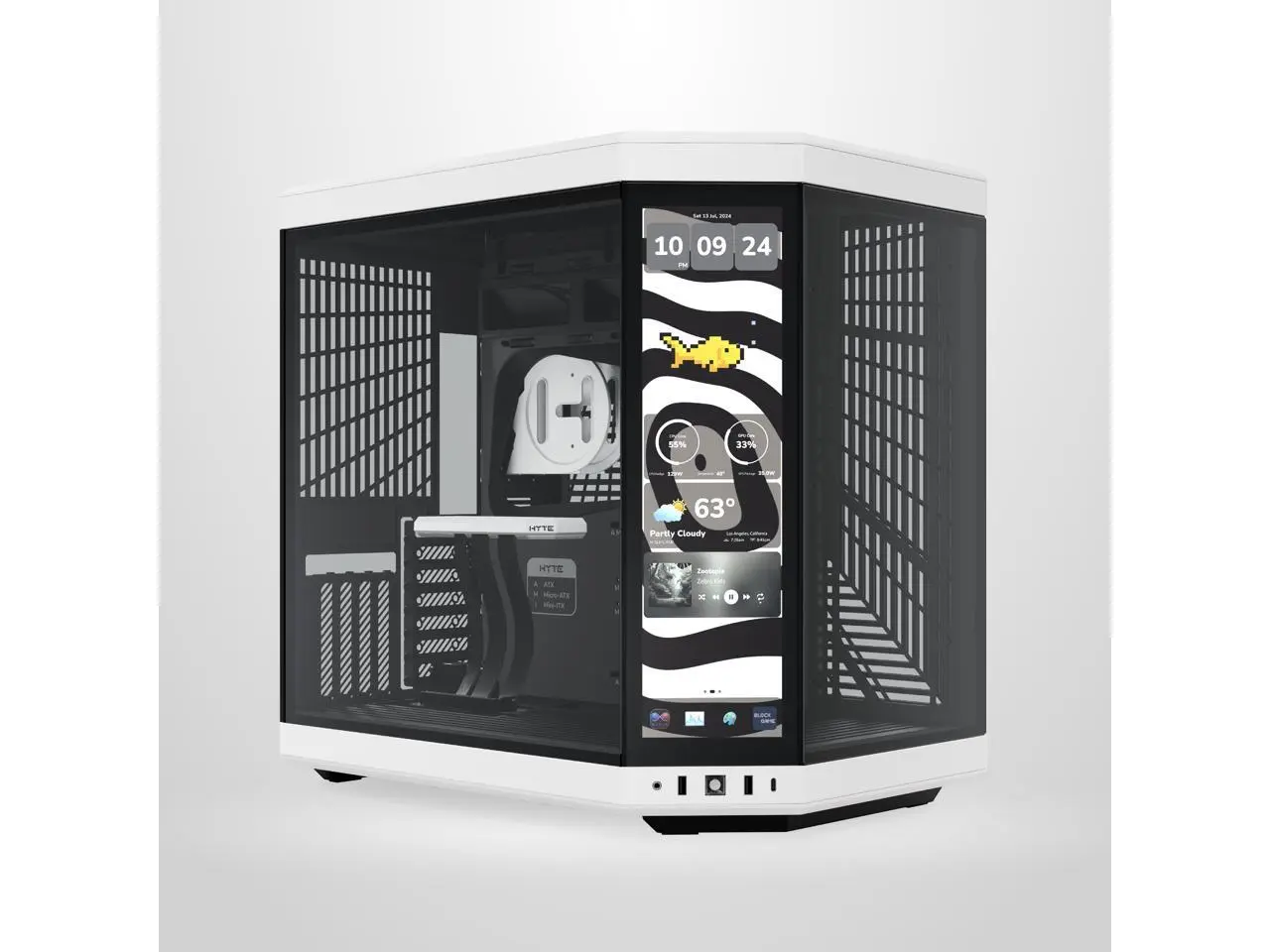 HYTE Y70 touch infinite Dual Chamber ATX Mid Tower Modern Aesthetic Case With Integrated 2.5K LCD Touchscreen - Panda