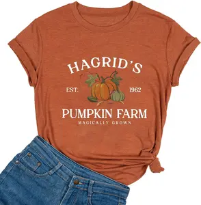 Ykomow Halloween Shirts for Women Thanksgiving Pumpkin Patch Shirts Cute Fall Graphic Tees